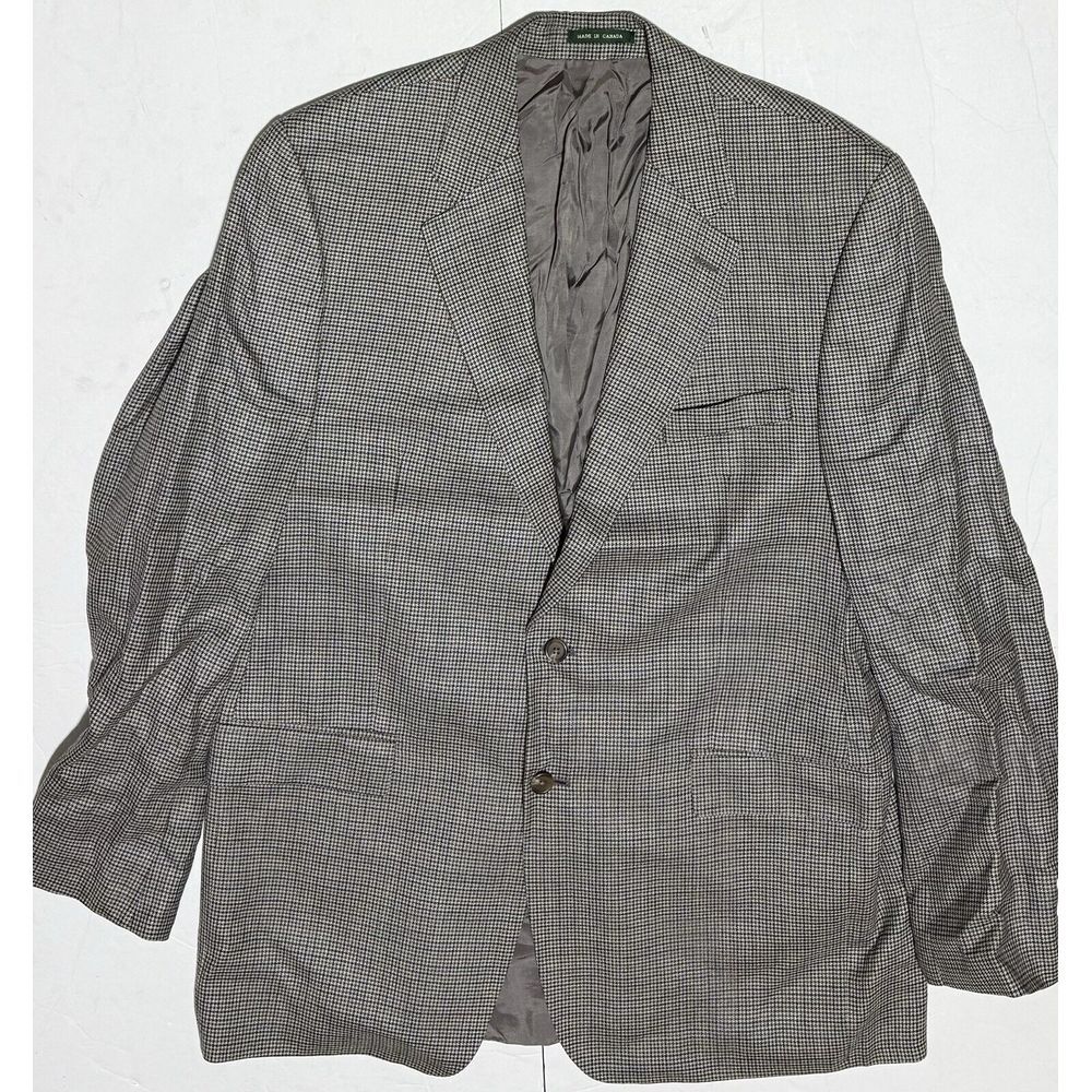 Ralph Lauren Mens Blazer Blazer Beige Silk Blend 46R Geometric